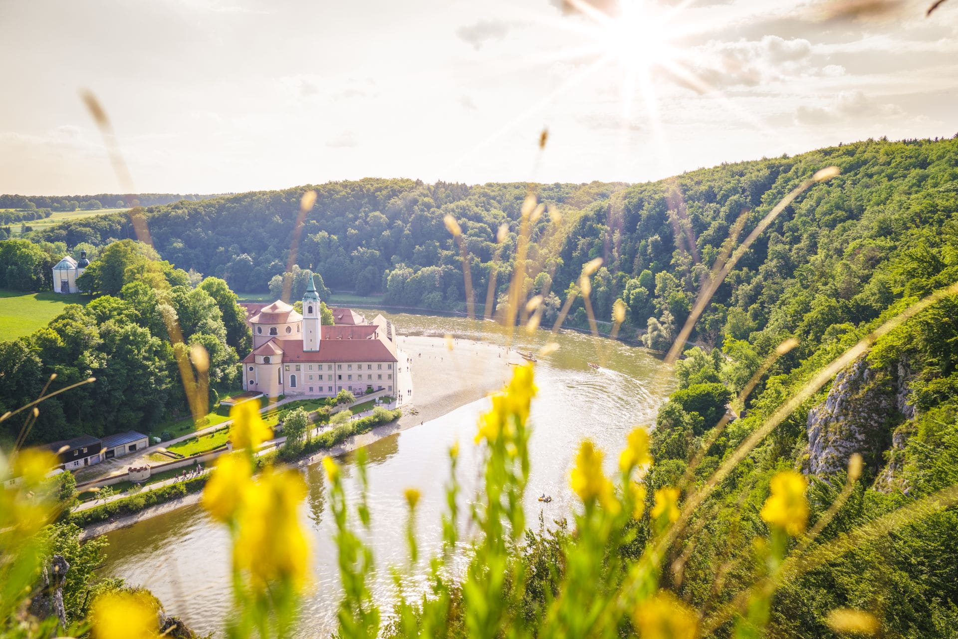 Schöner Ausblick auf das Kloster Weltenburg
